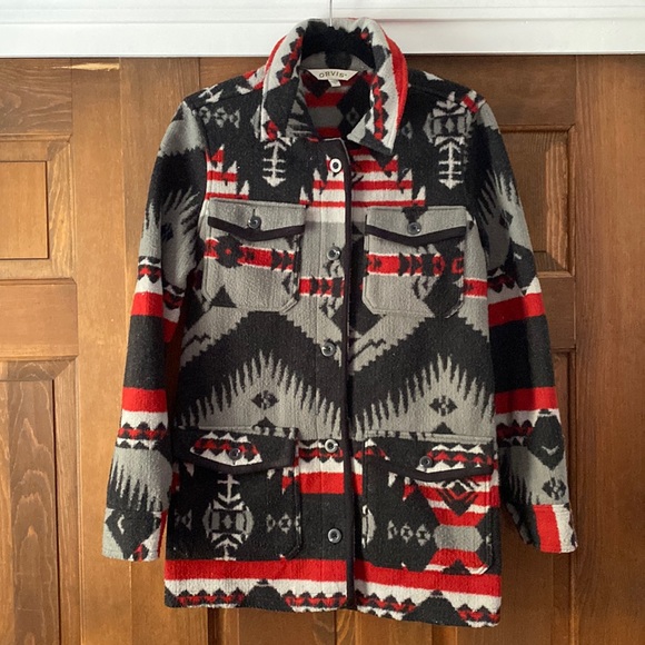 Orvis fleece Aztec print Shacket size small - Picture 1 of 3